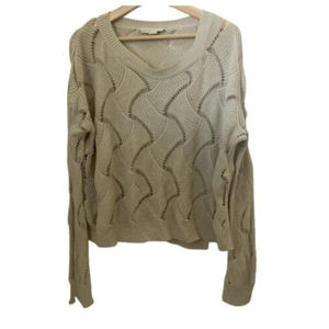 Urban Outfitters Staring at Stars Cropped Sweater Beige Textured Shear S…